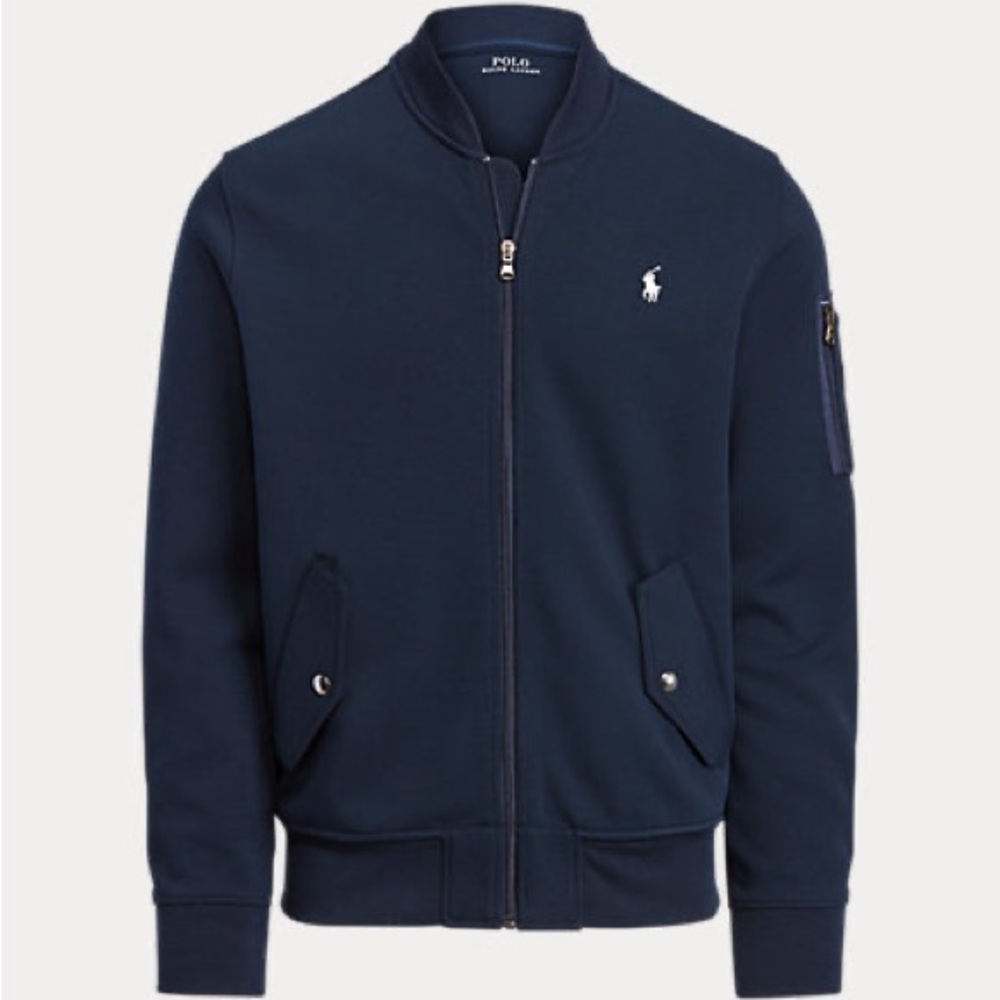 Polo Ralph Lauren Double-Knit Bomber Jacket, XL, Aviator Navy